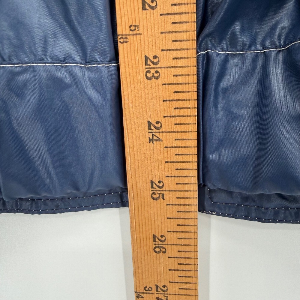 Kmart Windbreaker Women L Blue Vintage Zip Front Cropped Contrast Stitch Jacket - Picture 7 of 8